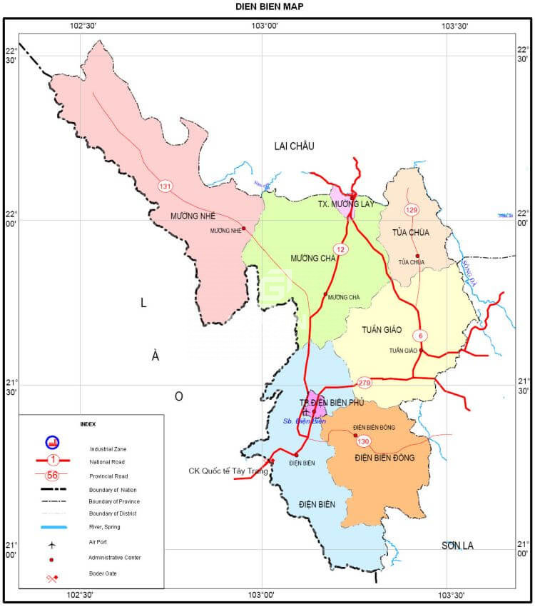 Bản đồ tỉnh Điện Biên 2