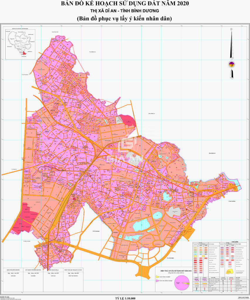 Bản đồ quy hoạch sử dụng đất thành phố Dĩ An