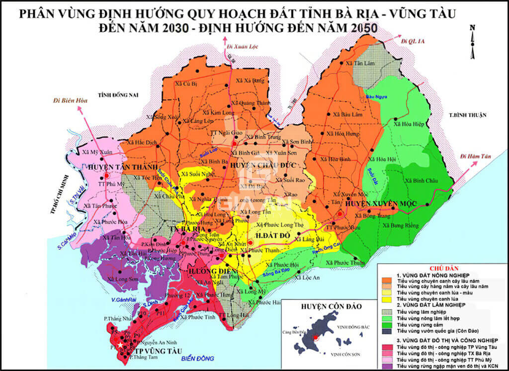 Bản đồ quy hoạch đất tỉnh Bà Rịa – Vũng Tàu