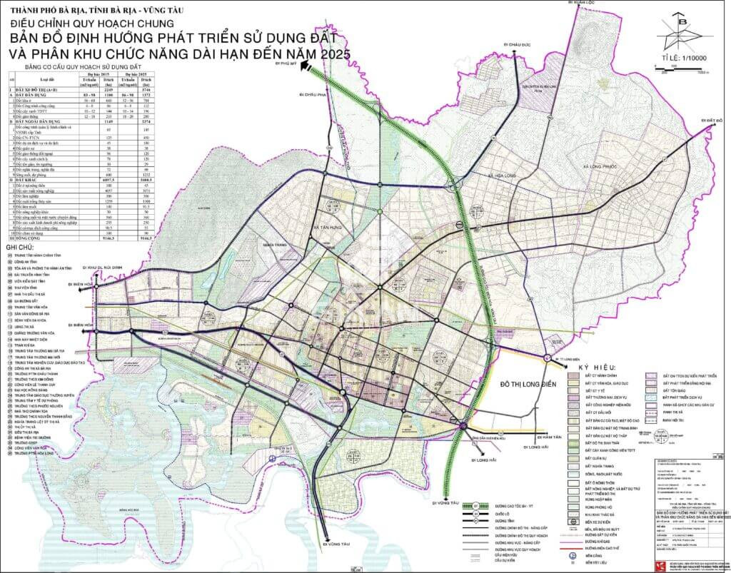 Bản đồ quy hoạch đất thành phố Bà Rịa