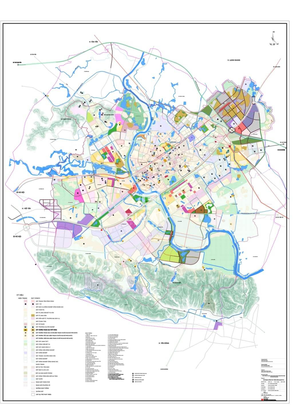 Bản đồ định hướng phát triển không gian TP Bắc Giang