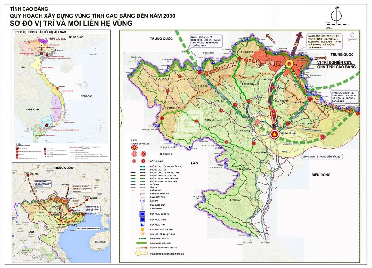 Bản đồ vị trí và mối liên hệ vùng tỉnh Cao Bằng