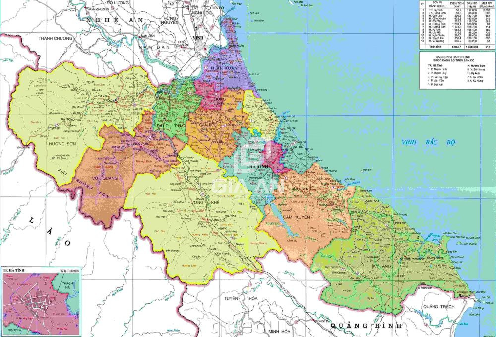 Bản đồ quy hoạch tỉnh Hà Tĩnh