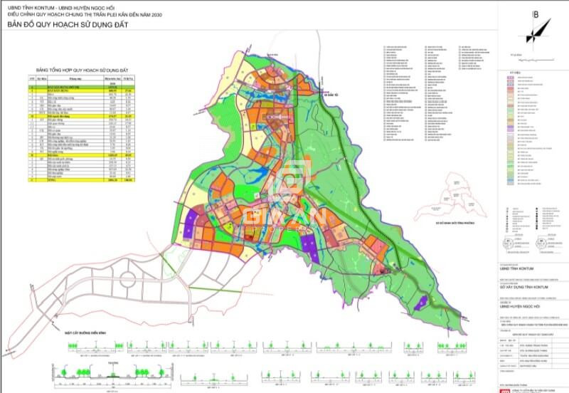 Bản đồ quy hoạch sử dụng đất thị trấn Plei Kần, huyện Ngọc Hồi chi tiết