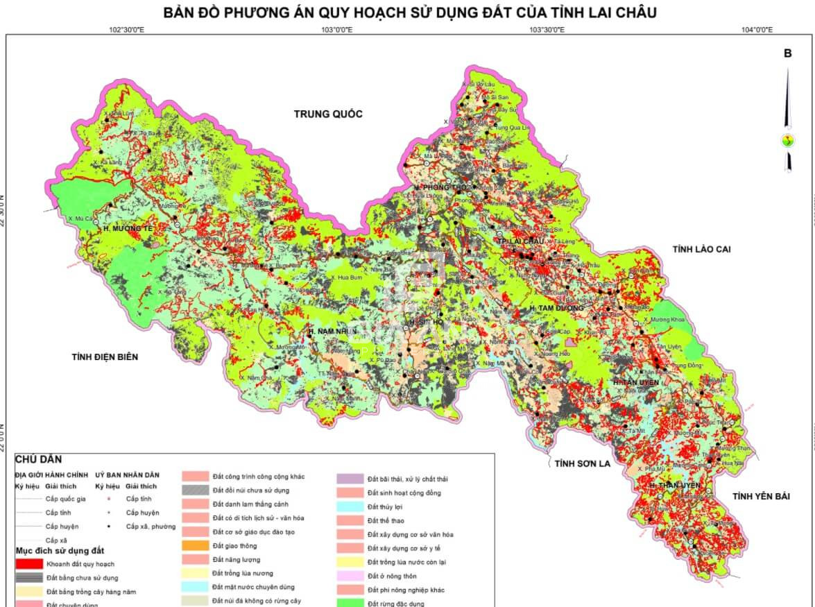 Bản đồ quy hoạch sử dụng đất tỉnh Lai Châu