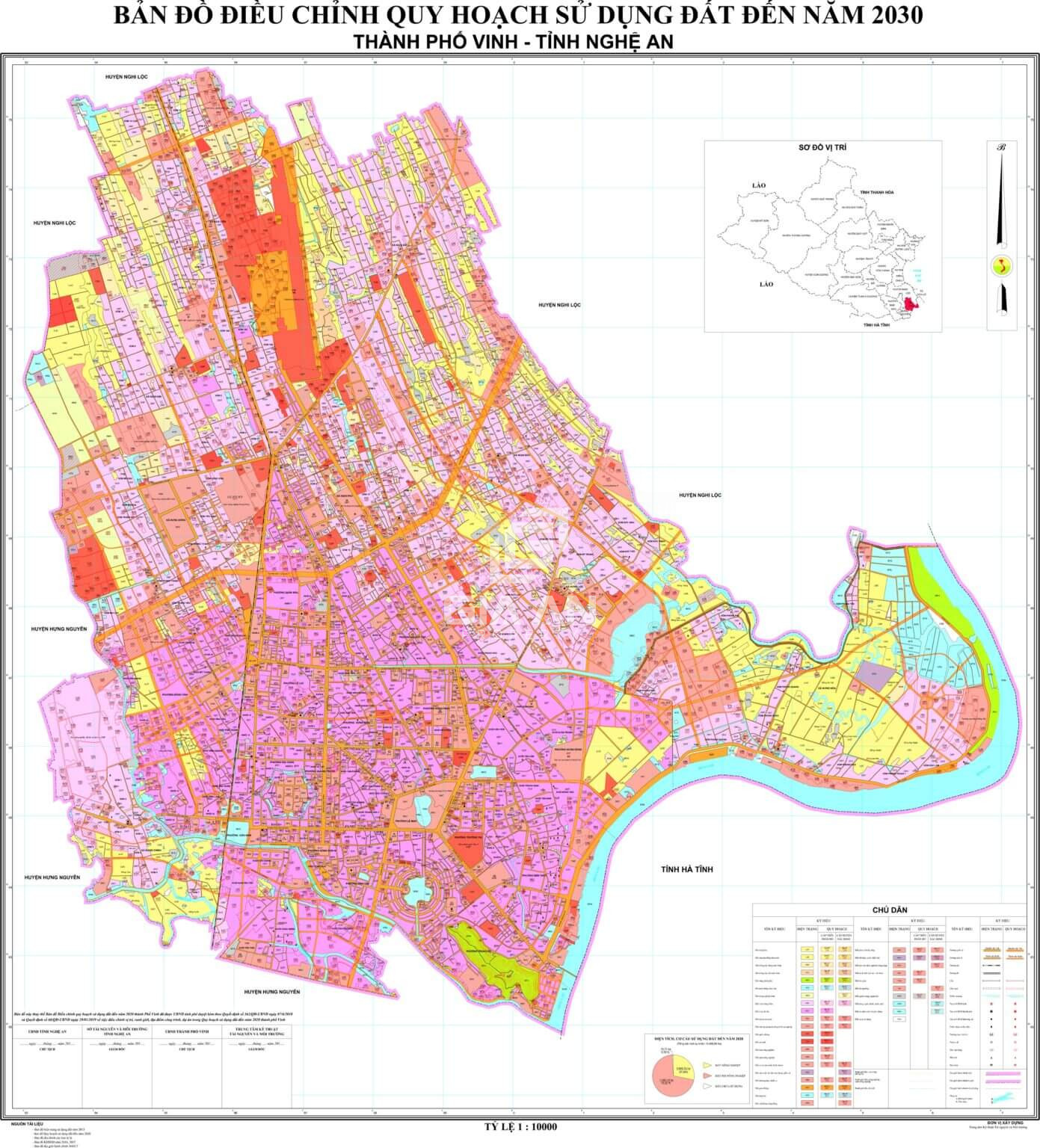 Bản đồ quy hoạch sử dụng đất thành phố Vinh đến năm 2030