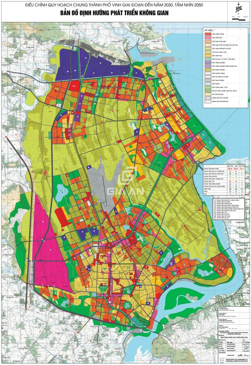 Bản đồ quy hoạch phát triển không gian thành phố Vinh
