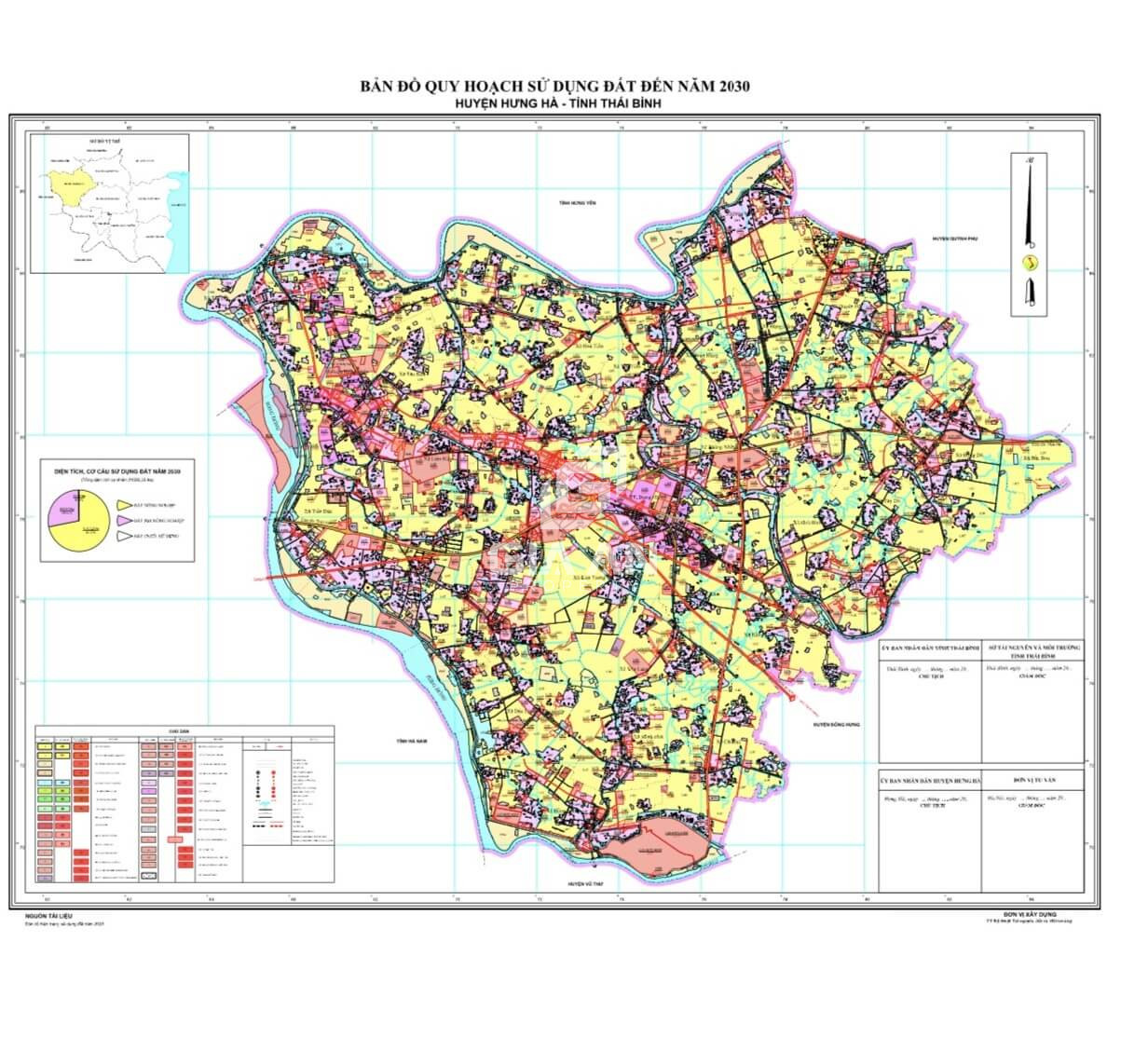 Bản đồ quy hoạch sử dụng đất huyện Hưng Hà