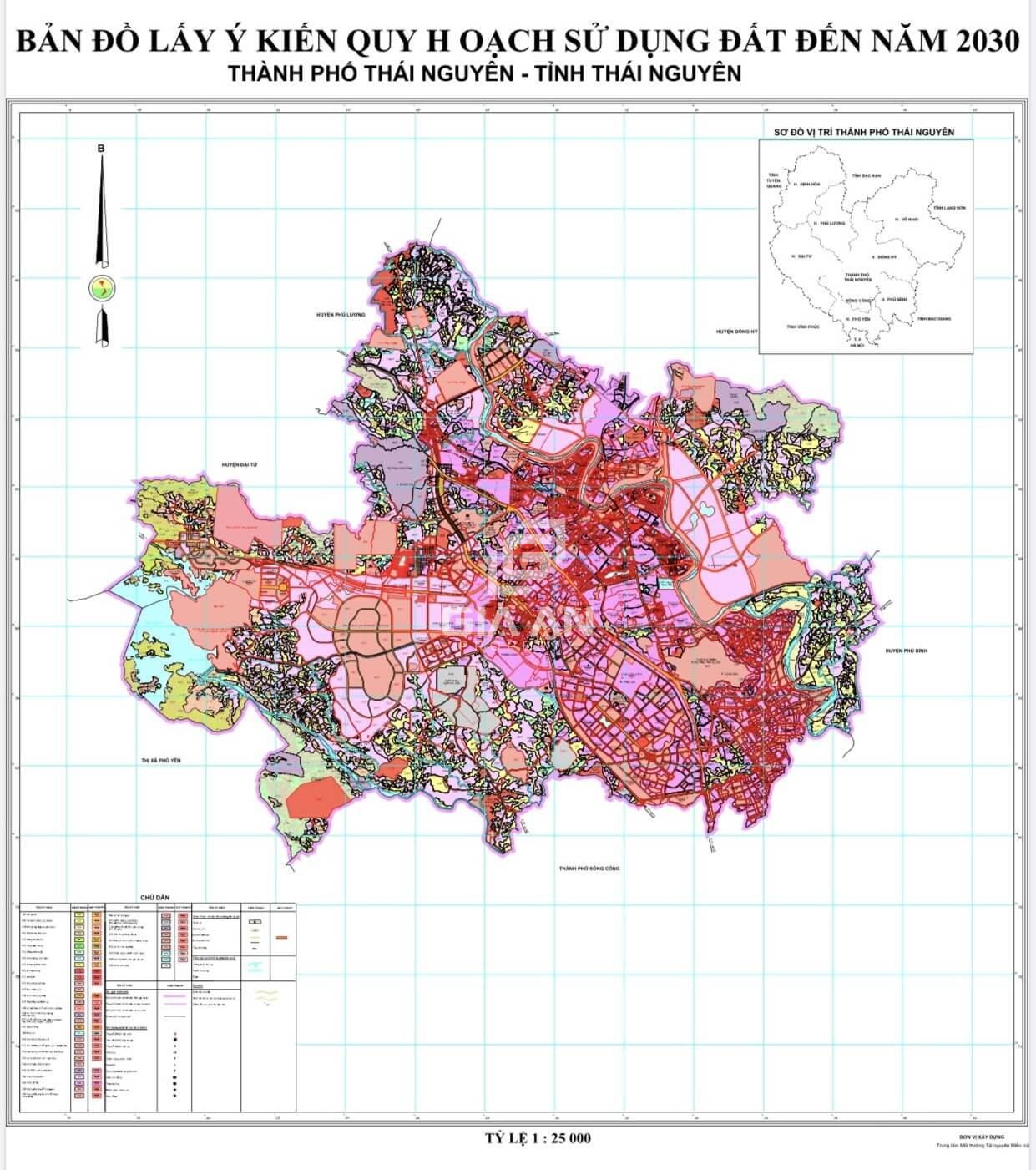 Bản đồ quy hoạch thành phố Thái Nguyên chi tiết