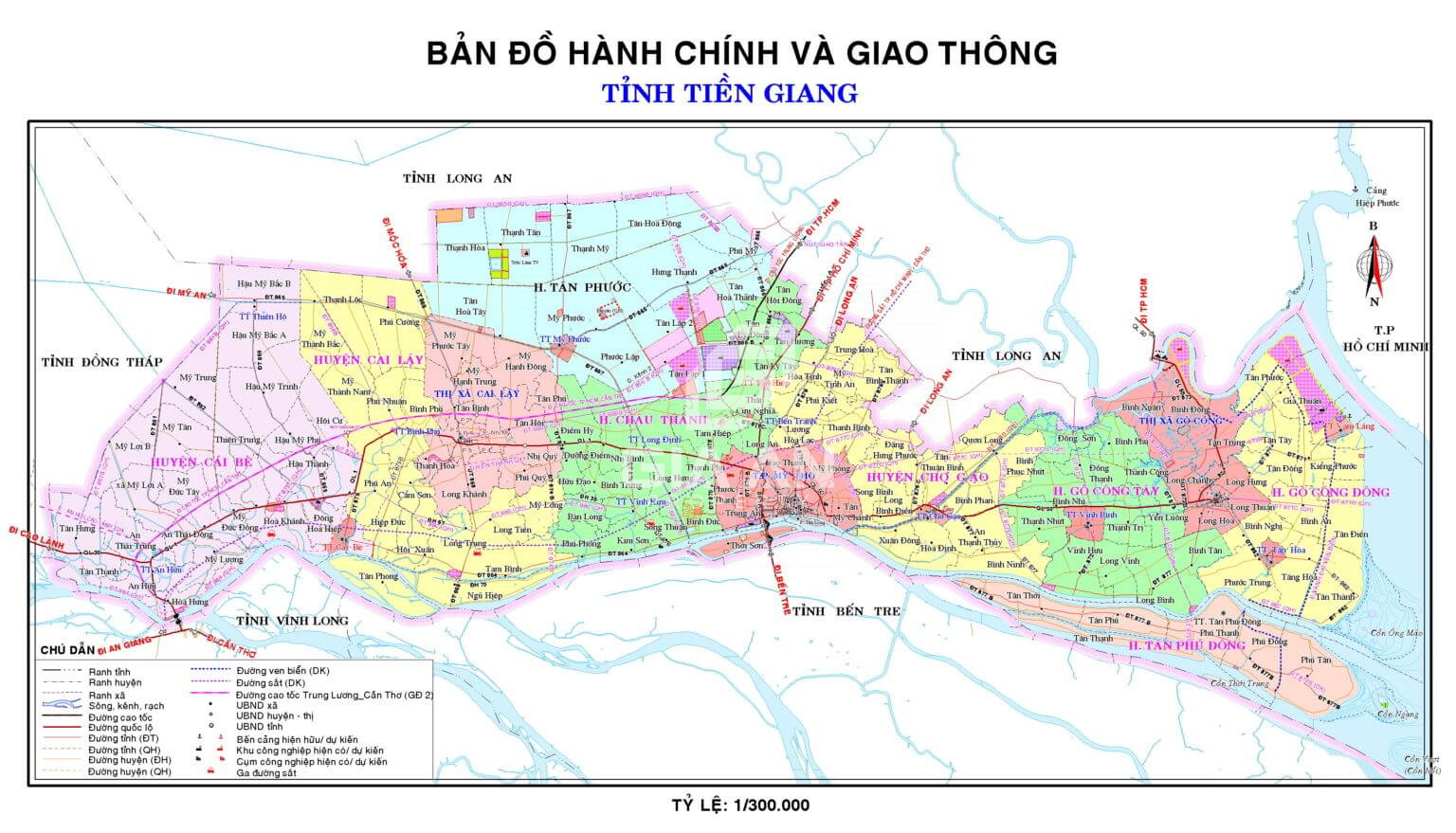Bản đồ giao thông tỉnh Tiền Giang