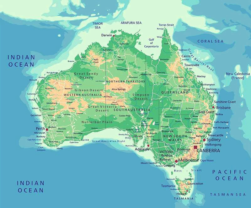 Địa hình nước Úc
