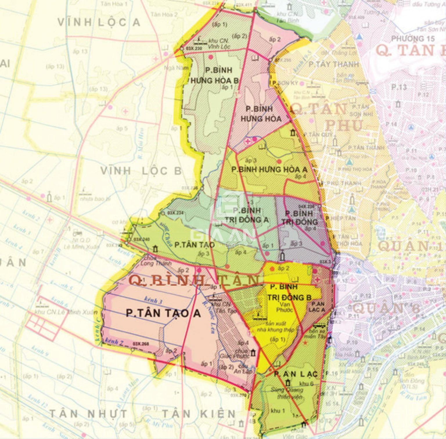 Bản đồ hành chính quận Bình Tân năm 2022