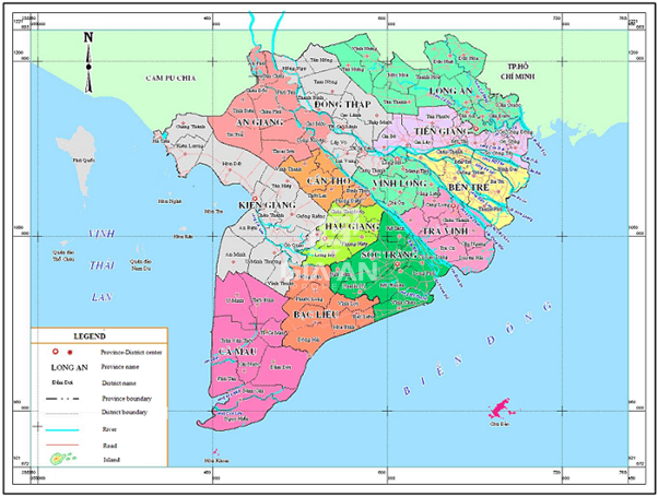 Bản đồ hành chính các tỉnh miền Tây Việt Nam