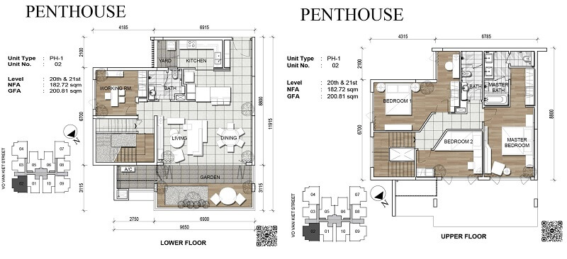 Mặt bằng căn hộ Penthouse