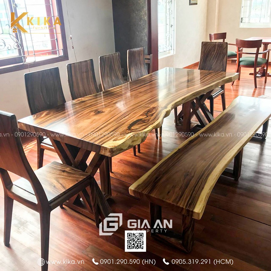 Kích thước bàn gỗ me tây nguyên khối tiêu chuẩn - 25
